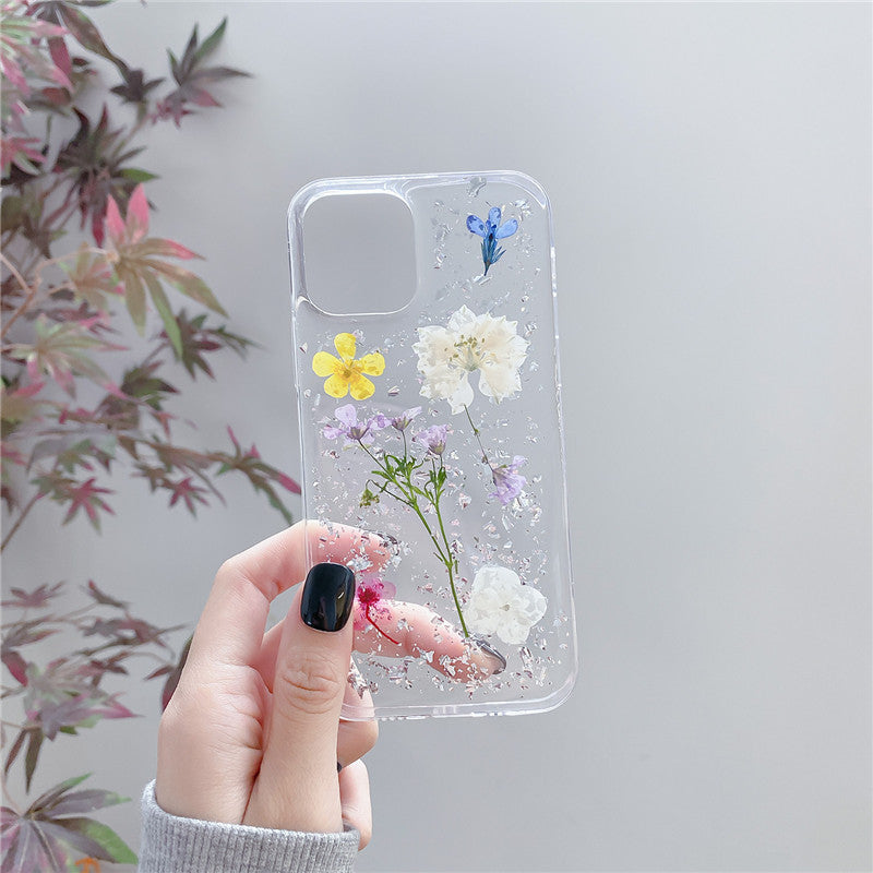 Transform Your Phone with Silver Foil Dried Flowers