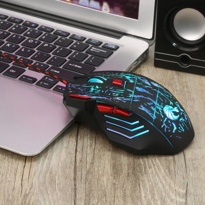 Experience Gaming Like Never Before with the Water Crack Colorful Luminous Game Mouse