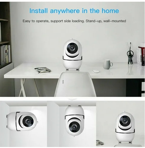 Install the wifi security camera anywhere in the home - desk, shelf or wall
